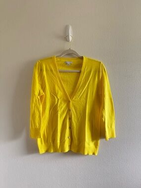 New Gap Yellow V-Neck Button-Front Women's Cardigan size Medium